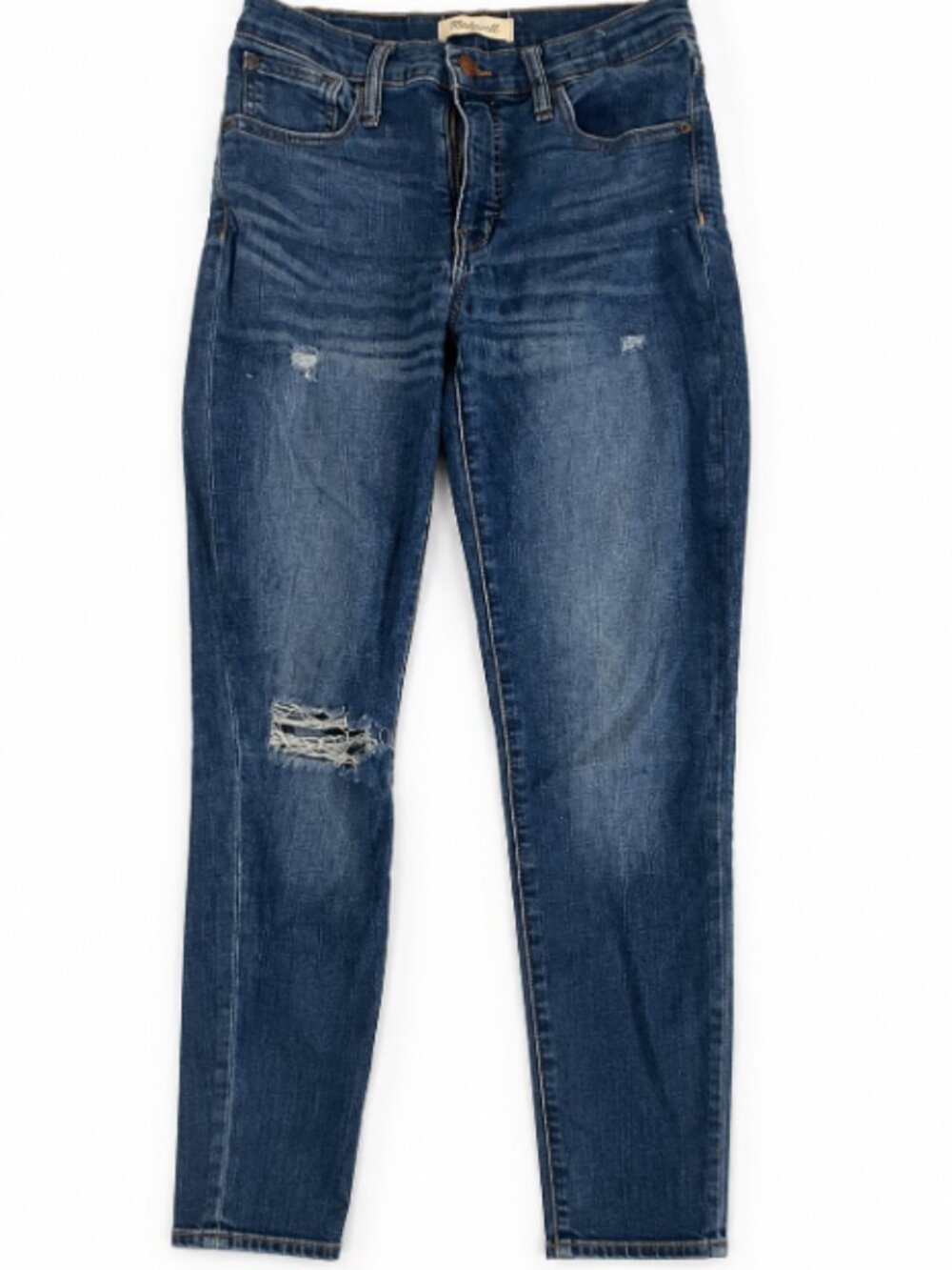 Madewell Roadtripper Distressed Indigo Skinny Jeans